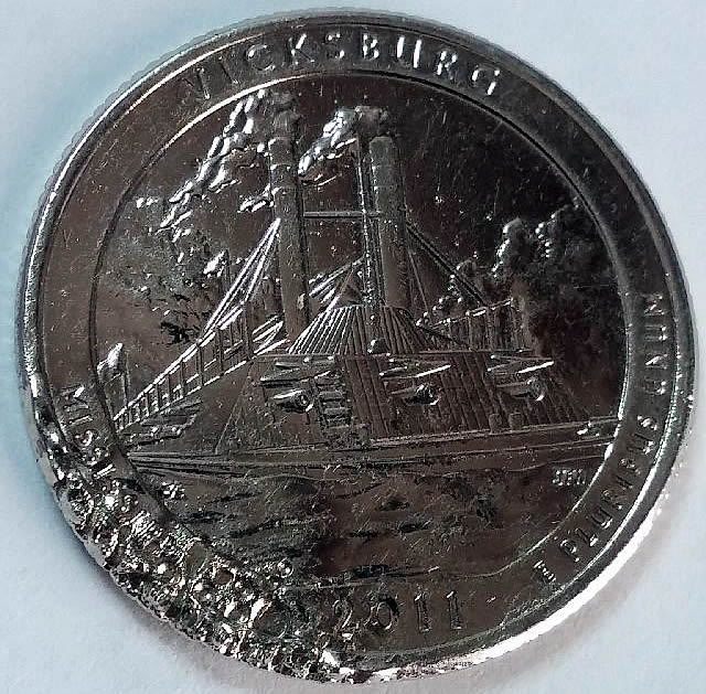 2011-D-Quarter-Dollar-Vicksburg-Silver-Coin-Has-Stamp-Issue-On-Back